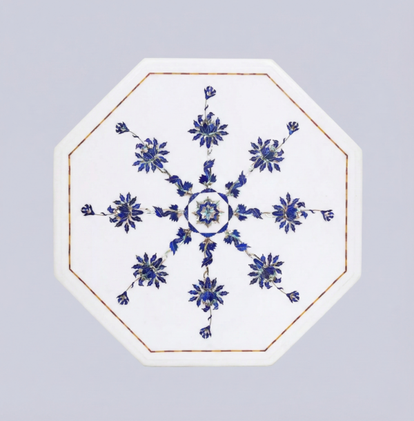 21-Inch Octagonal White Marble Table Top