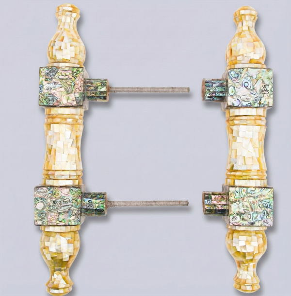 Luxury Handcrafted Shell Mosaic Inlay Door Handles